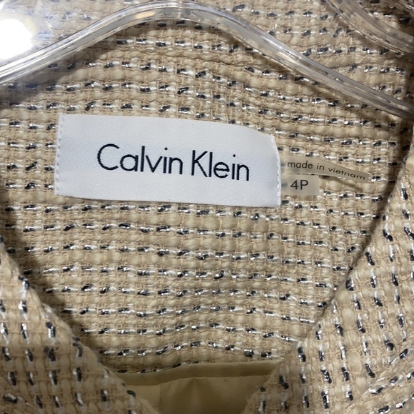 Calvin Klein Tweed Blazer Size 4P - Picture 2 of 3